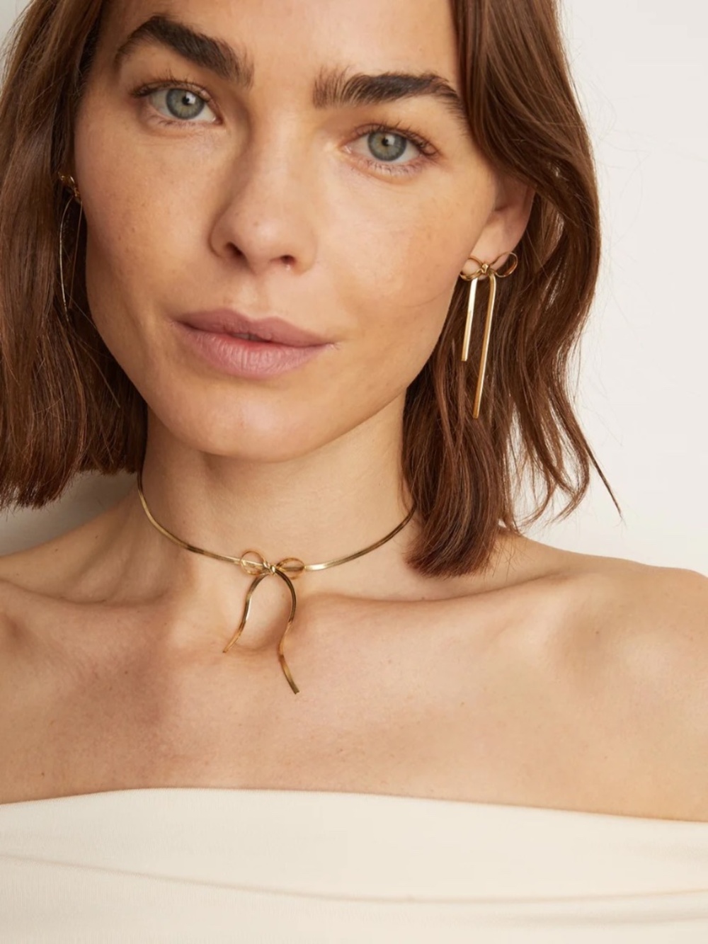 Herringbone Bow Choker - Aurate NWT